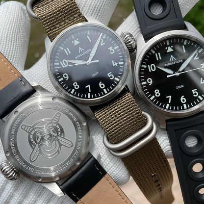 STEELFLIER Official SF743 Quartz Pilot Big Onion Crown Swiss Luminous VH31 20Bar Waterproof Sapphire Crystal Luxury Dive Watch
