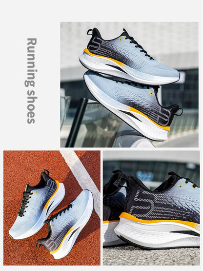 Baasploa Men Running Shoes Professional Training Women Carbon Plate Mesh Breathable Sneakers Male Lightweight Unisex Sport Shoes
