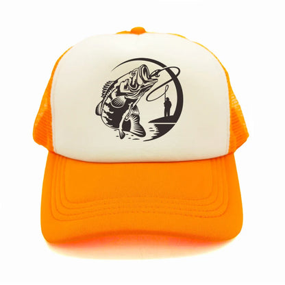 Fishing Skeleton Trucker Cap Summer Men Cool Fisherman Fishing Hat Baseball Cap Unisex Outdoor Mesh Net Caps MZ-238