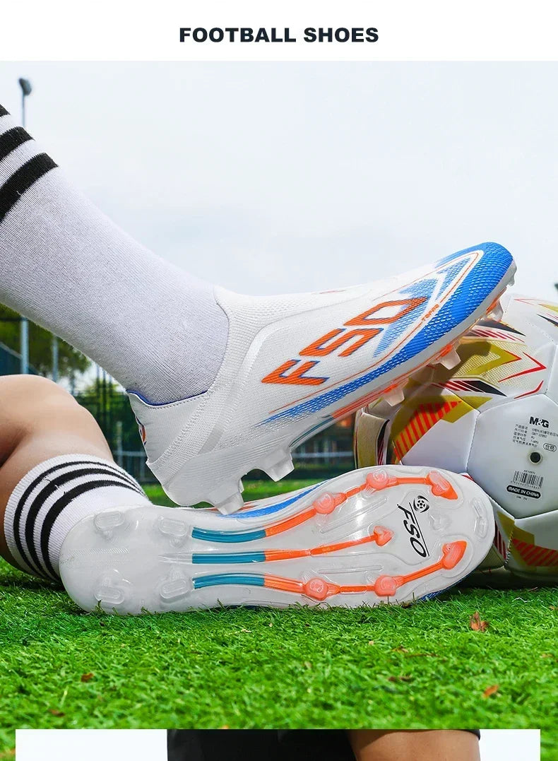 New Men Soccer Shoes Match Football Boots Non-Slip Boys High-quality Outdoor Sneakers Grass Cleats Hot-selling High-top Light