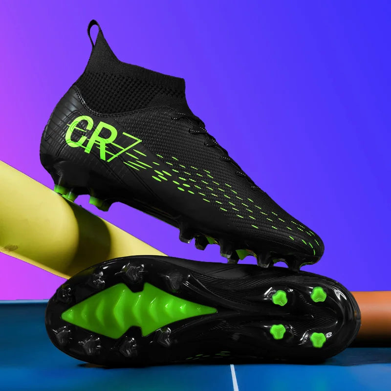 Chaussures de football professionnelles pour hommes, originales, respirantes, confortables, résistantes, pour terrain en herbe.