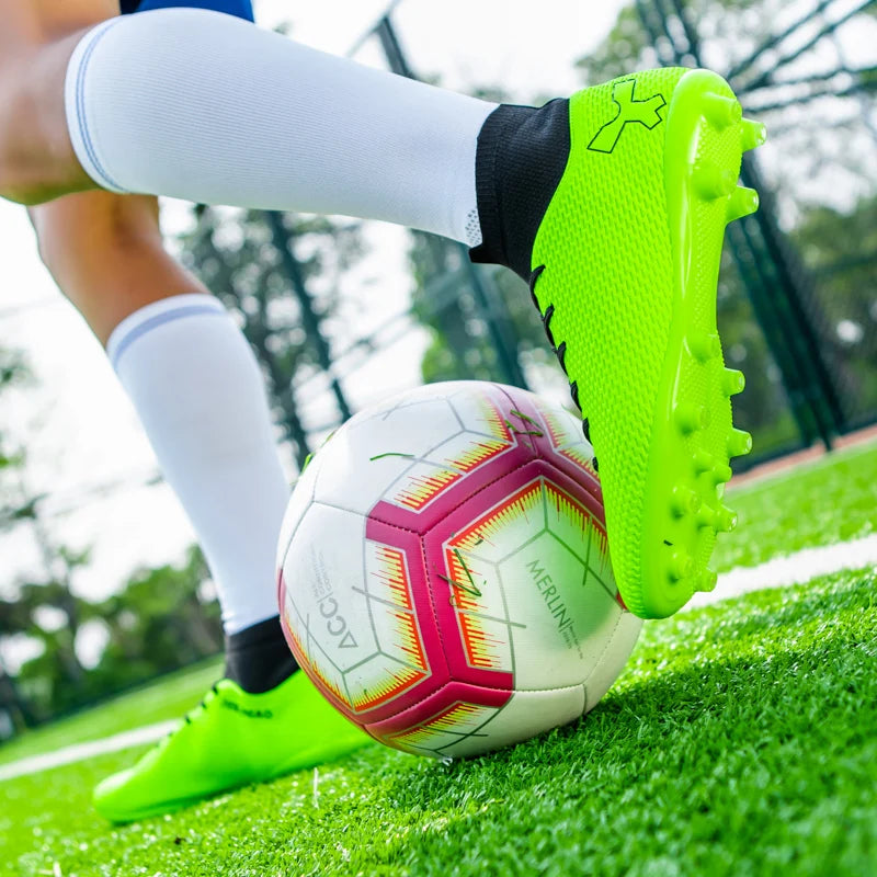 New Unisex Long Spike Football Boots Men Broken Nail Soccer Shoes AG/TF Training Soccer Cleats Sneakers Non-Slip Ankle Zapatos