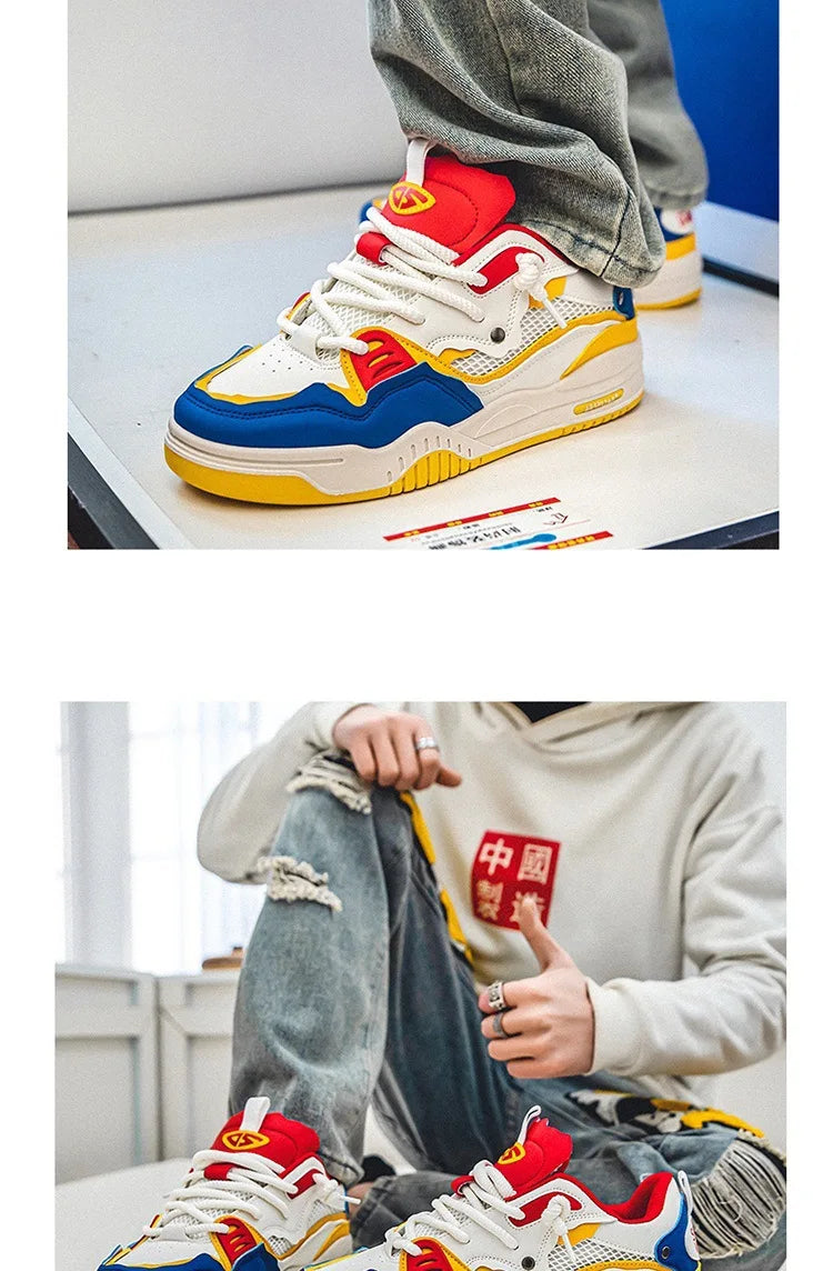 New Mesh Men's Casual Sneakers Comfortable Male Running Shoes for Men Lace-up Platform Skateboard Shoes Student Sports Sneakers