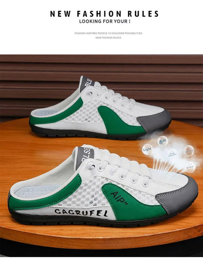 Ανδρικά casual αθλητικά παπούτσια slip-on με κορδόνια, αναπνεύσιμο mesh, unisex, για άνοιξη και φθινόπωρο, χαμηλά, επίπεδα, γρήγορη και εύκολη εφαρμογή