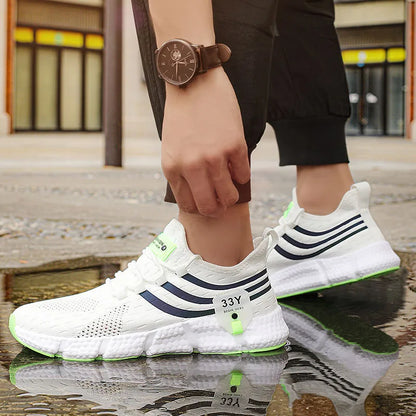 Chaussures de dehors Décontractées pour Homme, Baskets Légères et Respirantes, en Maille, Noires, de Course, d'Athlétisme, de Jogging, de Tennis, de Marche