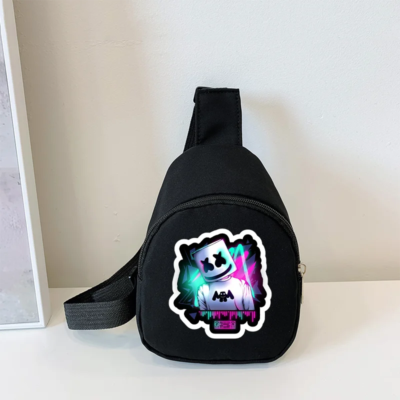Fortnite Umhängetasche mit Game-Print für Kinder, Mini-Brusttasche, klassische schwarze Schultertasche und Geldbörse, geeignet für Schule und Outdoor-Aktivitäten