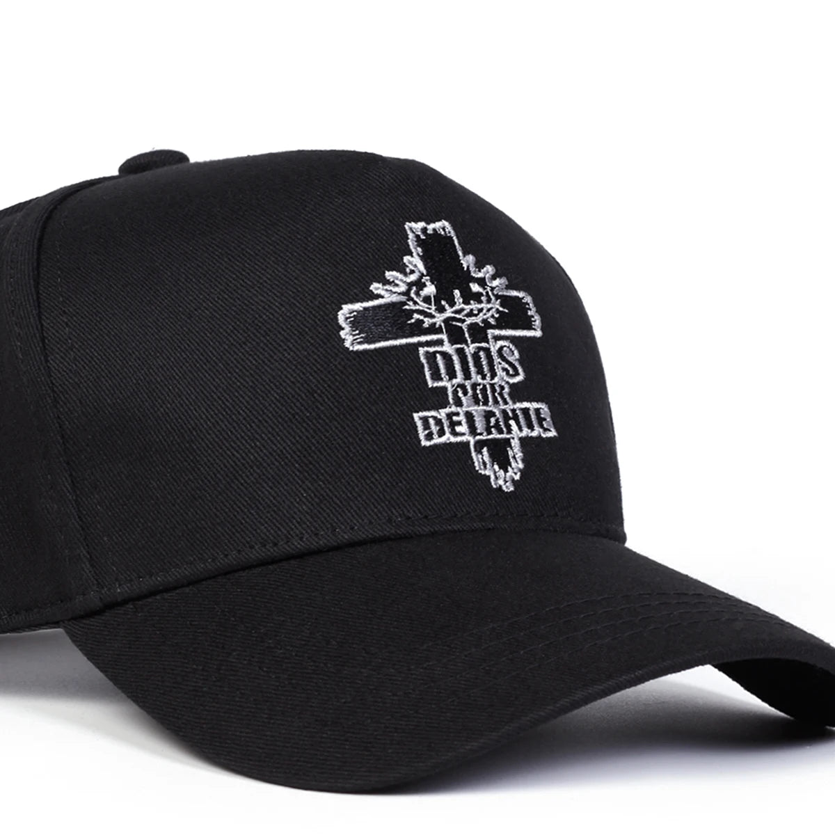 Unisex DIOS POR DELANTE Baseballkappen mit Kreuzstickerei – Frühjahr/Herbst – Outdoor – verstellbar – Freizeitmützen – Sonnenschutzhut – Sportmütze