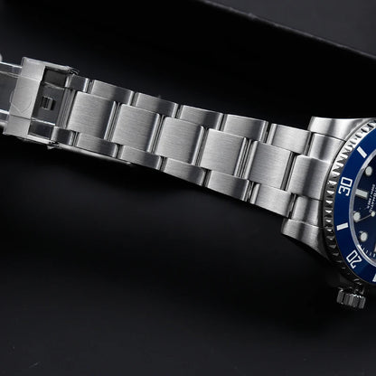 Cronos Sub Diver Men Watch No Date PT5000 Brushed Bracelet Ceramic Bezel 200 meters Water Resistant