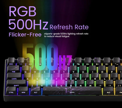 MONSGEEK FUN60 PRO&MAX HE Mechanische Tastatur mit Magnetschaltern, 60% kabellose Gaming-Tastatur, Rapid Trigger, 8K ARGB, Custom-Tastatur