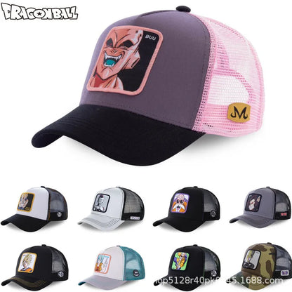 Dragon Ball DRAGONBALL sieťovaná čiapka, kreslená sieťovaná čiapka, pánska a dámska bejzbalová čiapka, módna čiapka s nášivkou, trucker čiapka