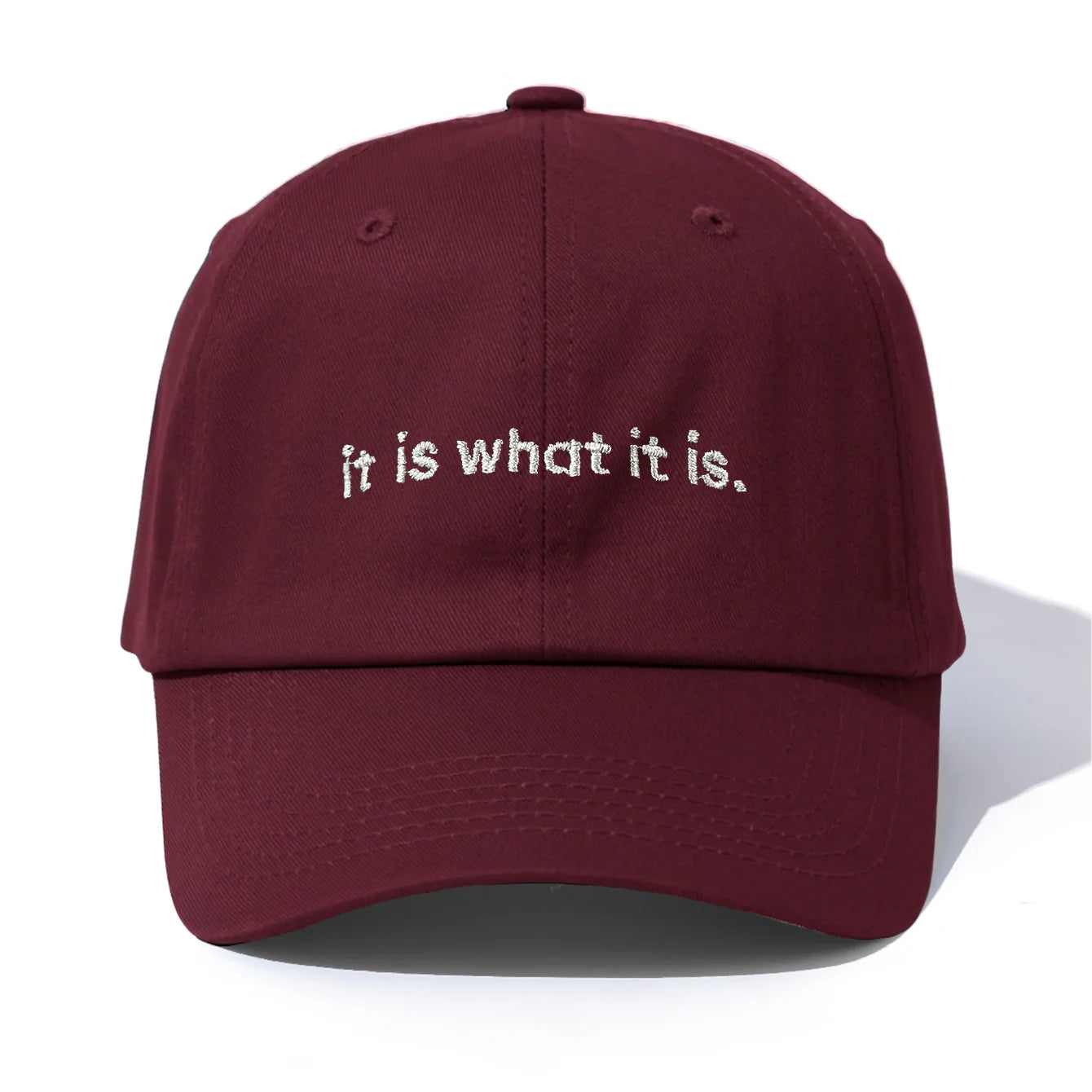 1pc it is what it is Embroidery Baseball Cap for Adults,Minimalist Retro Style Casual Soft Adjustable Dad Hat,Perfect As Gift