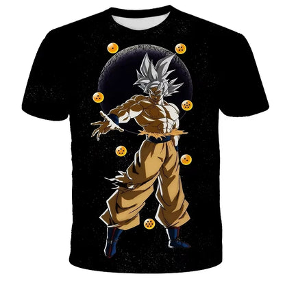 2026 Summer Dragon Ball T Shirt Kids Tops Tee Anime Figures Son Goku Super Saiyan T-shirt Boys T-shirts Children Short Sleeve