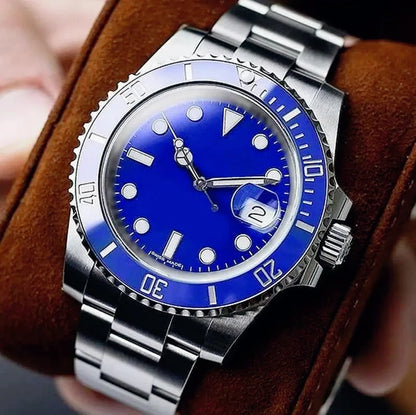 New High Quality Luxury Premium Men's Watch with and Mechanical Winding Strap 904L Stainless Steel Black Blue Waterproof