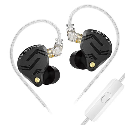 KZ ZS12 PRO X Hybrid Dynamic & Balanced Armature Technology IEM Earphone Upgrade HiFi Bass In Ear Headphone Tunning Wire Headset