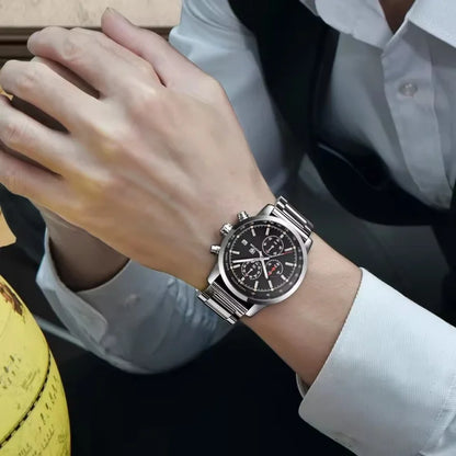 Montre pour homme BENYAR 5102 – Chronographe sportif de luxe à quartz, accessoire de mode d'une grande marque