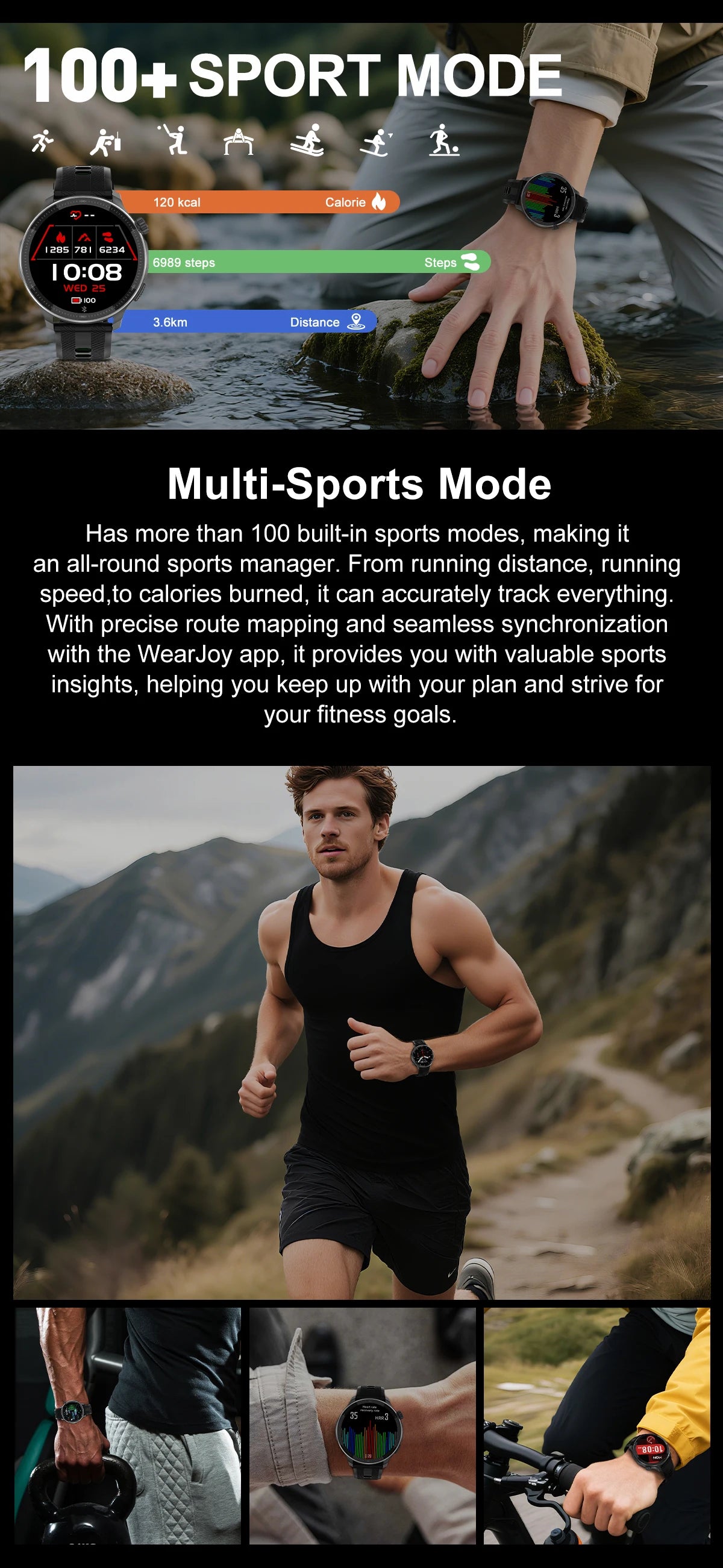 New 4GB Storage Smart Watch GPS Offline Map Local Music Video 200+Custom Dial Swim Outdoor Sport Explosion-proof Military Watchs