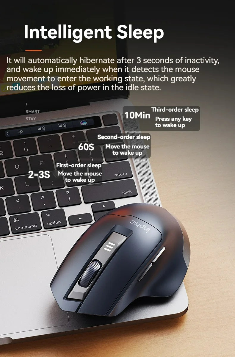 Inphic M9 Wireless Mouse 2.4G USB Receiver Rechargeable Type-C Mute Button Power Visualization Ergonomic Office Universal Mouse