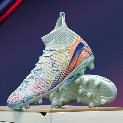 Nouvelles chaussures de football professionnelles pour hommes, chaussures de football antidérapantes, unisexes, respirantes, chaussures de futsal, nouvelles chaussures à crampons, livraison directe, ultralégères