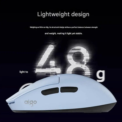 Aigo GM80 PLUS PRO Wireless Mouse Bluetooth PAW3311/PAW3395 Lightweight 1000HZ Wired Three-mode Gaming E-sports Mouse Gift