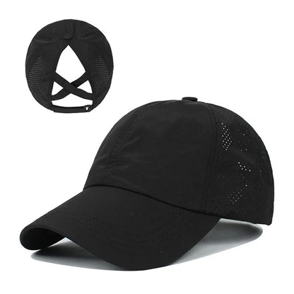 Cappellino da baseball estivo, completo da golf, cappellino sportivo e per il tempo libero con striscia trasversale, cappellino a becco d'anatra in rete ad asciugatura rapida