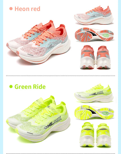 ONEMIX Carbon Fiber Plate Running Shoes Traction Shock Absorption Sneakers Professional Marathon PB Racing Sports Trainers Shoes