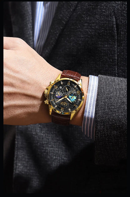 New LIGE Watches Mens Top Brand Luxury Casual Leather Quartz Men's Watch Business Clock Male Sports Waterproof Date Chronograph