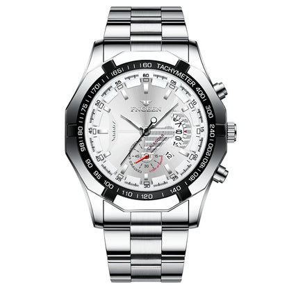 Reloj de pulsera para hombre, de estilo militar, informal o deportivo, de cuarzo, de una marca prestigiosa, totalmente de acero, resistente al agua
