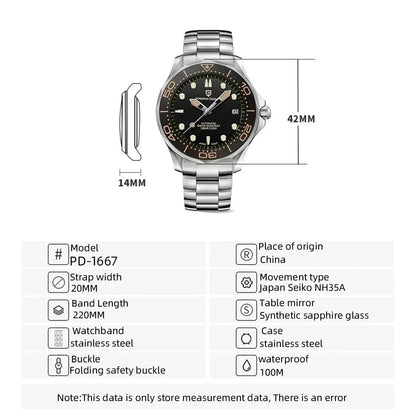 PAGANI DESIGN 007 Mechanical Wristwatch for Men Luxury Automatic Watch NH35A AR Sapphire Crystal Waterproof Clock 2024 New