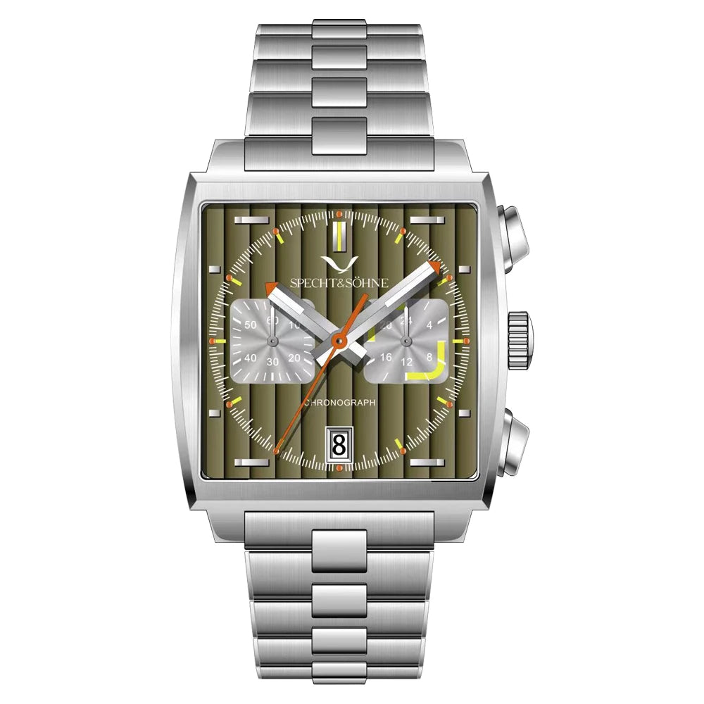 Specht&Sohne New Arrivals Japan VK64 Chronograph Men Quartz Watch 316L Stainless Steel Leather Strap Luminous Waterproof 30M