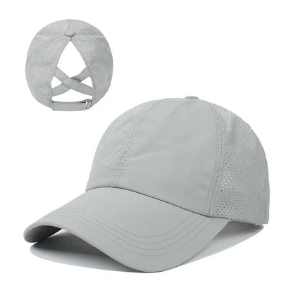 Cappellino da baseball estivo, completo da golf, cappellino sportivo e per il tempo libero con striscia trasversale, cappellino a becco d'anatra in rete ad asciugatura rapida