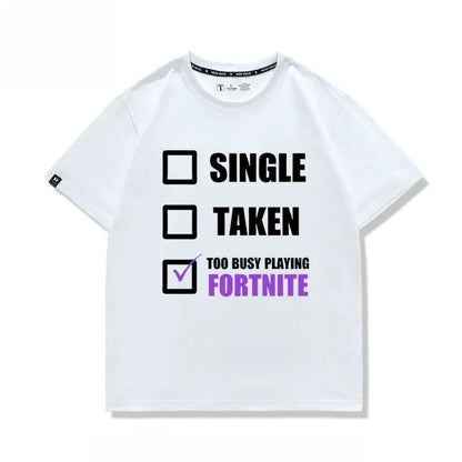 New Fortnite short-sleeved creative high-value cartoon cartoon cool printed men's and women's breathable sweat-absorbent T-shirt