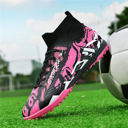Double Star hoge TF-turfvoetbalschoenen voor heren, jeugd- en studenteditie, volwassenen en kinderen, professionele wedstrijd- en trainingsschoenen voor voetbal S