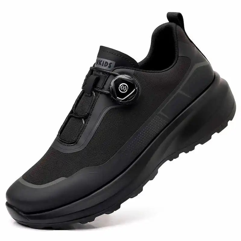 Camping Men's Running Sports Shoes with A Lightweight Comfortable and Versatile Knob Mouth Solid Color Mountaineering Sneakers