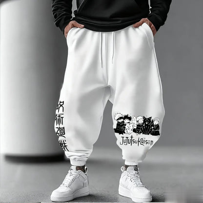 Pantalones jogger para hombre Jujutsu Kaisen, pantalones deportivos holgados informales con estampado de anime japonés, streetwear gráfico, pantalones hip hop, ropa Y2K