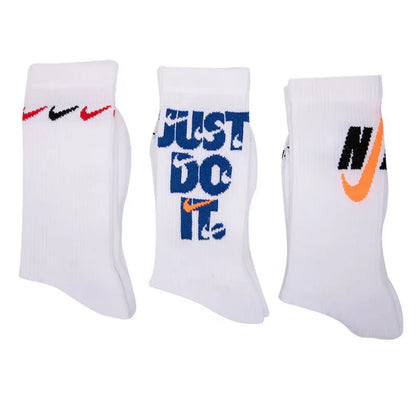 Nike Socks: 3-Pack of Men's and Women's Sports Socks / Basketball Socks / Durable, Moisture-Wicking Cotton Socks SX5545-100