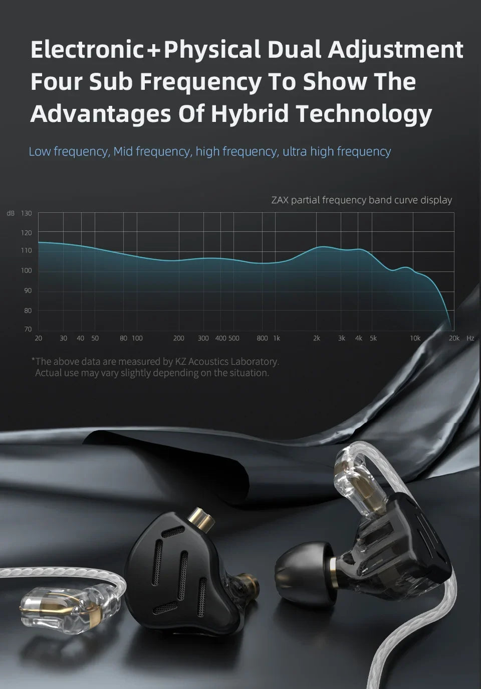 KZ ZAX 7BA 1DD Hybrid In Ear Earphones 16 Driver Unit HIFI Headset Metal Earbuds Earphone 2PIN Cable
