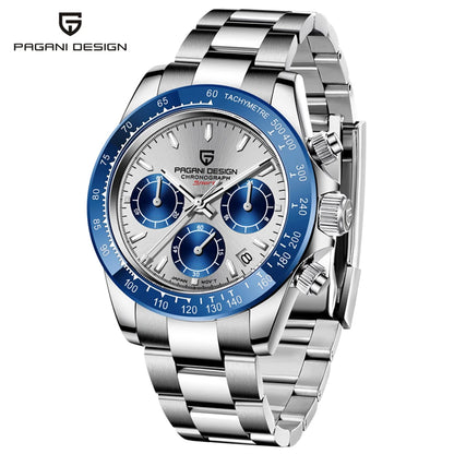 Reloj cronógrafo para hombre PAGANI DESIGN: reloj de pulsera de cuarzo de lujo, luminiscente y resistente al agua.