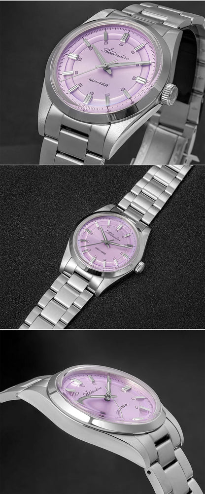 ADDIESDIVE – Reloj analógico de lujo para hombre, movimiento de cuarzo VH31, cristal abombado, resistencia al agua de 10 bares, revestimiento luminiscente BGW9, caja de acero – Modelo personalizable AD2515