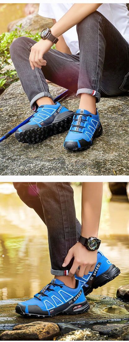 Zapatillas de senderismo para hombre, de exterior, con suela de goma antideslizante, tácticas de entrenamiento, ligeras y cómodas para senderismo, viajes y deporte