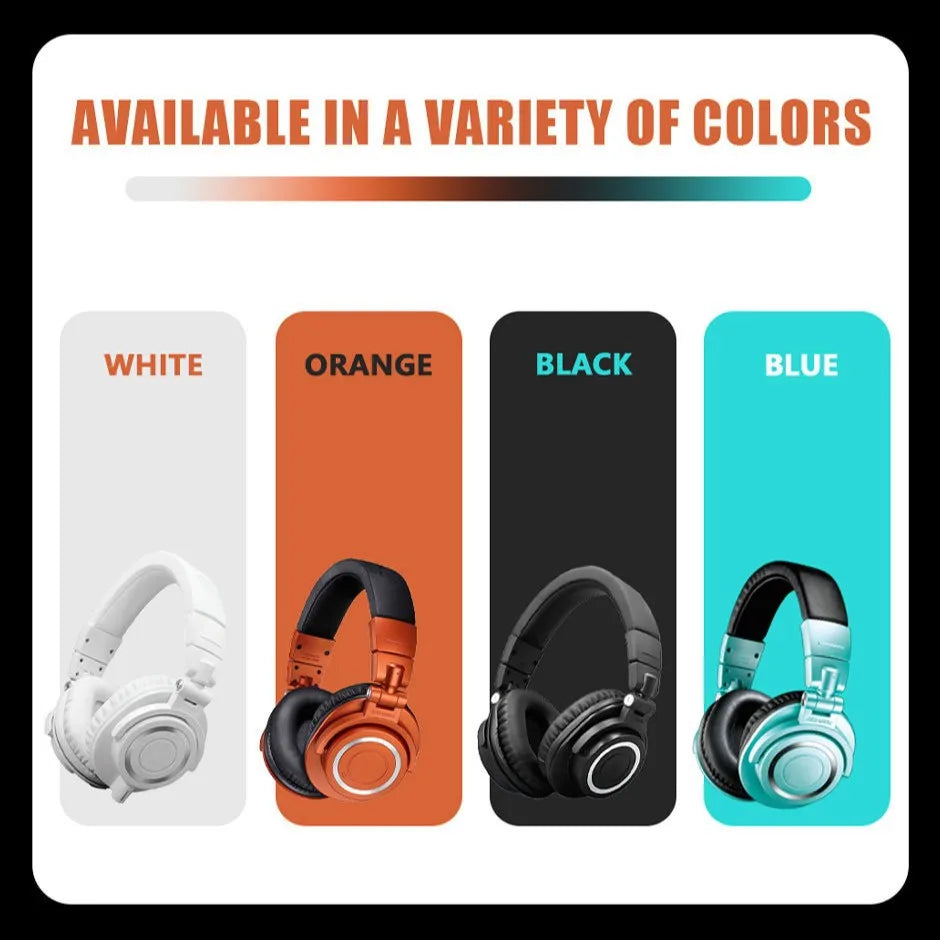 M50X HIFI Audio Headphones Professional Fully Enclosed Foldable Monitoring earphones Game Music Headset orange colour qualified