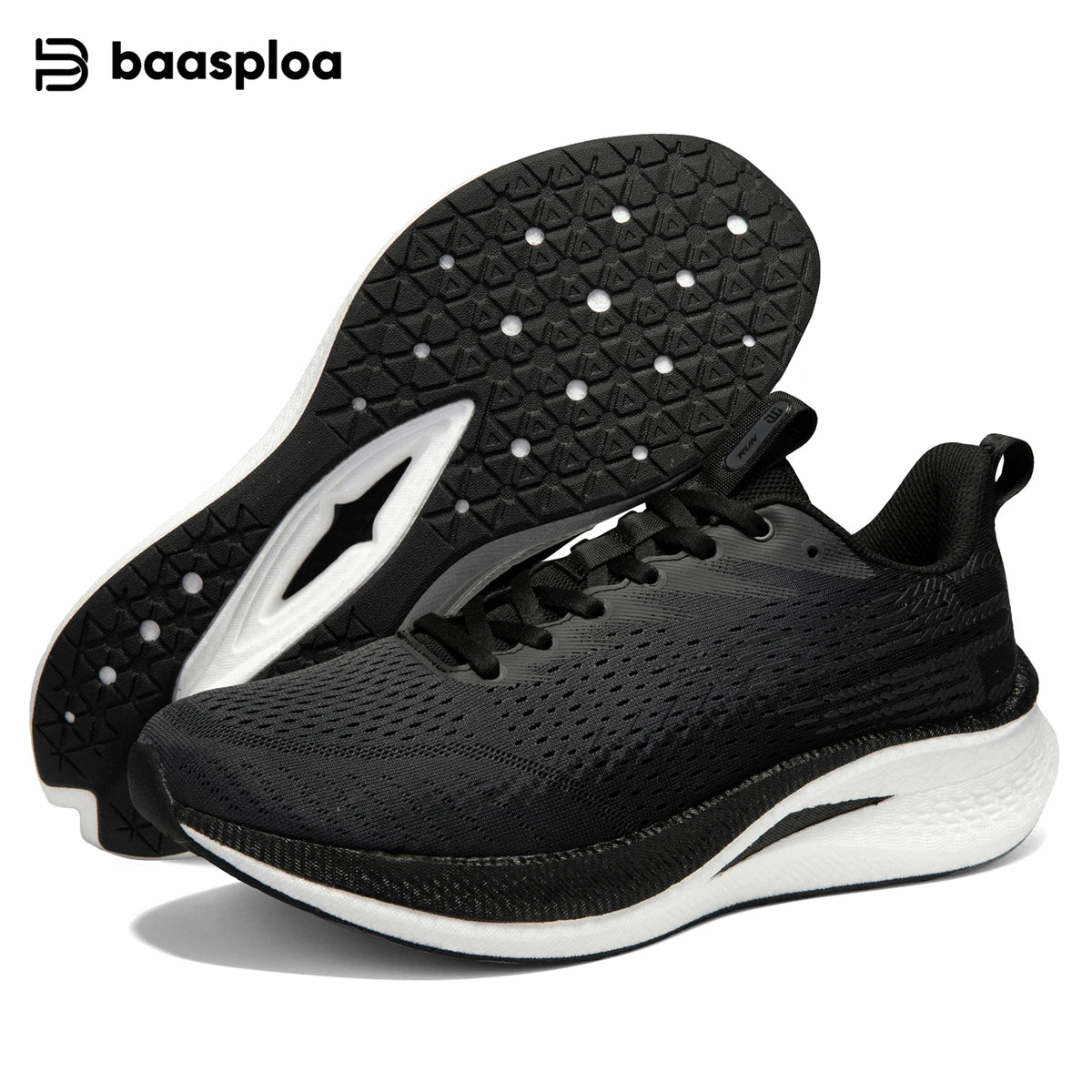 Baasploa Men Running Shoes Professional Training Women Carbon Plate Mesh Breathable Sneakers Male Lightweight Unisex Sport Shoes