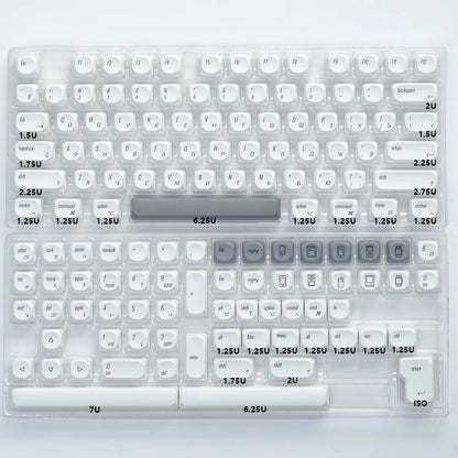 KBDiy KOA  Profile PBT Honey Milk Keycaps Russian Korean Japanese 137 Keys Caps for Mechanical Keyboard Keycap MAC for MX Switch