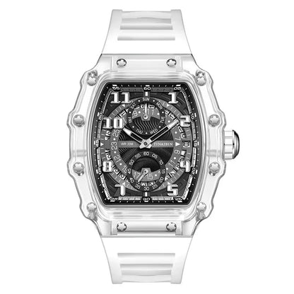 Unique Blue Fashion Brand Men's Watches Silicone Strap Waterproof Out Door Sport Military Watches for Men Multi Function Luxury