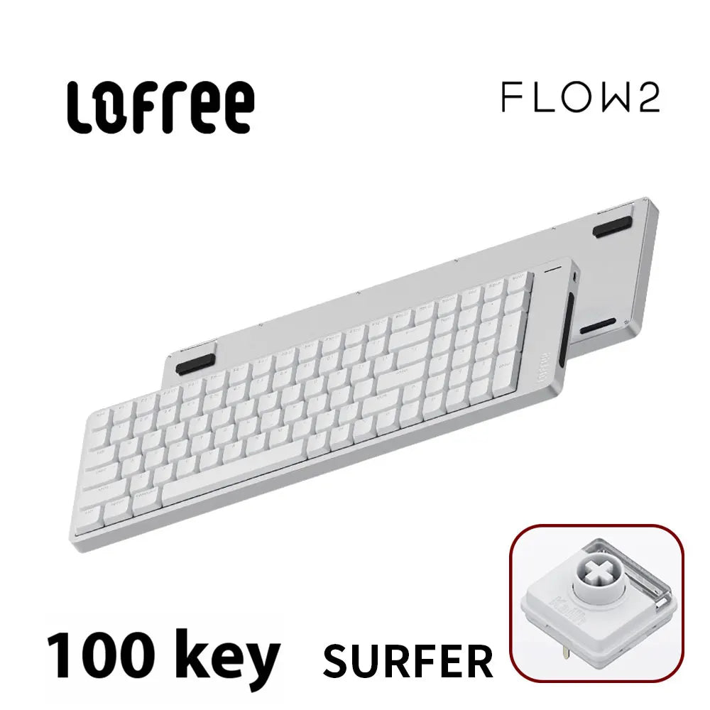 Lofree FLOW2 Mechanical Keyboard Business Office Wireless Bluetooth Wired Quiet & Gentle Sound Compatible Mute Aluminum Lump