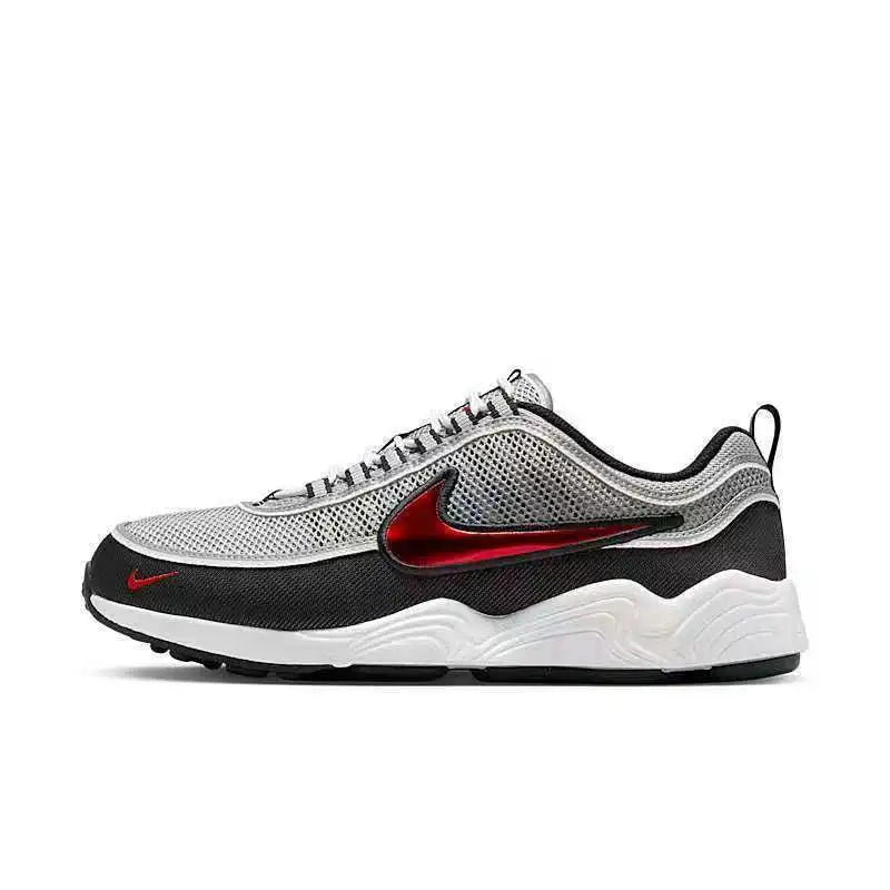 Chaussures de course Nike Zoom Spiridon, confortables, à tige basse, en mesh, pour les trajets quotidiens en ville, pour hommes, disponibles en gris, noir et rouge, modèle HF9117-001.