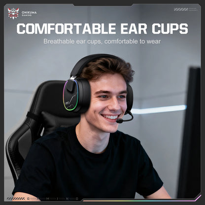 ONIKUMA Gt808 45dB Active Noise Canceling Wireless Headset | Hi-Res Audio, 1200mAh Battery 2.4GHz, Bluetooth, Wired