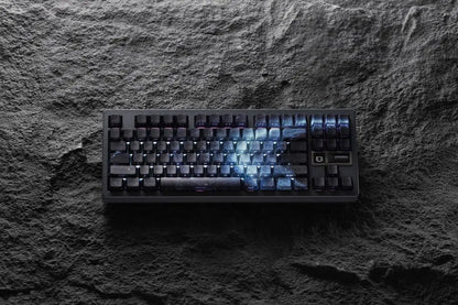 Purple Galaxy Gradient Side Carving Transparent Cherry Keycap PBT 135 Key Compatible with 60/64/84/98/108 Mechanical Keyboard