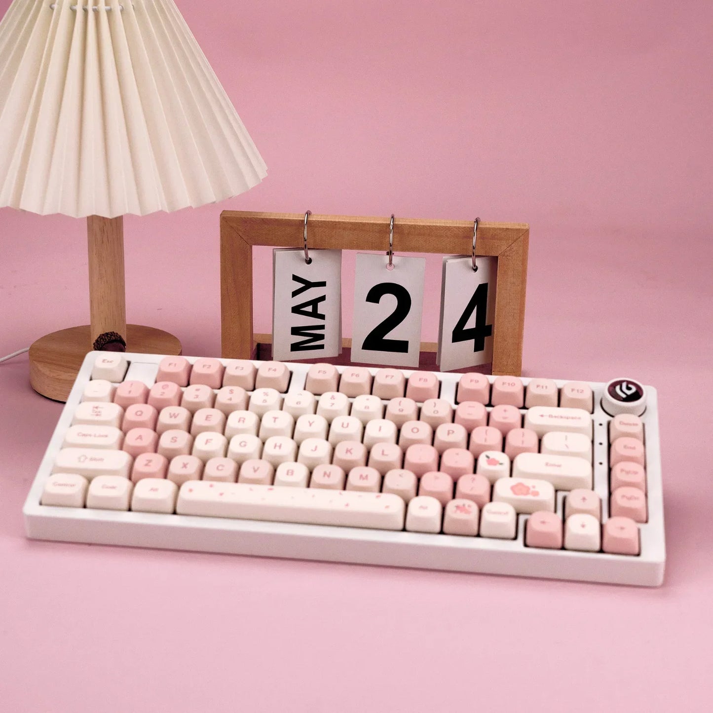 Sakura Pink MOA Keycaps PBT 142 Keys Cream Strawberry for 60/64/84/98/108 Gaming Mechanical Keyboard MX Switch