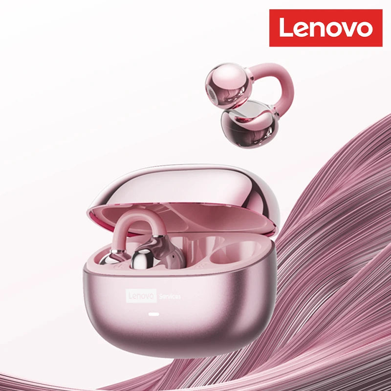 Auriculares Lenovo LE302 inalámbricos Bluetooth 6.0, batería de larga duración, clip deportivo para la oreja, estéreo HIFI con cancelación de ruido