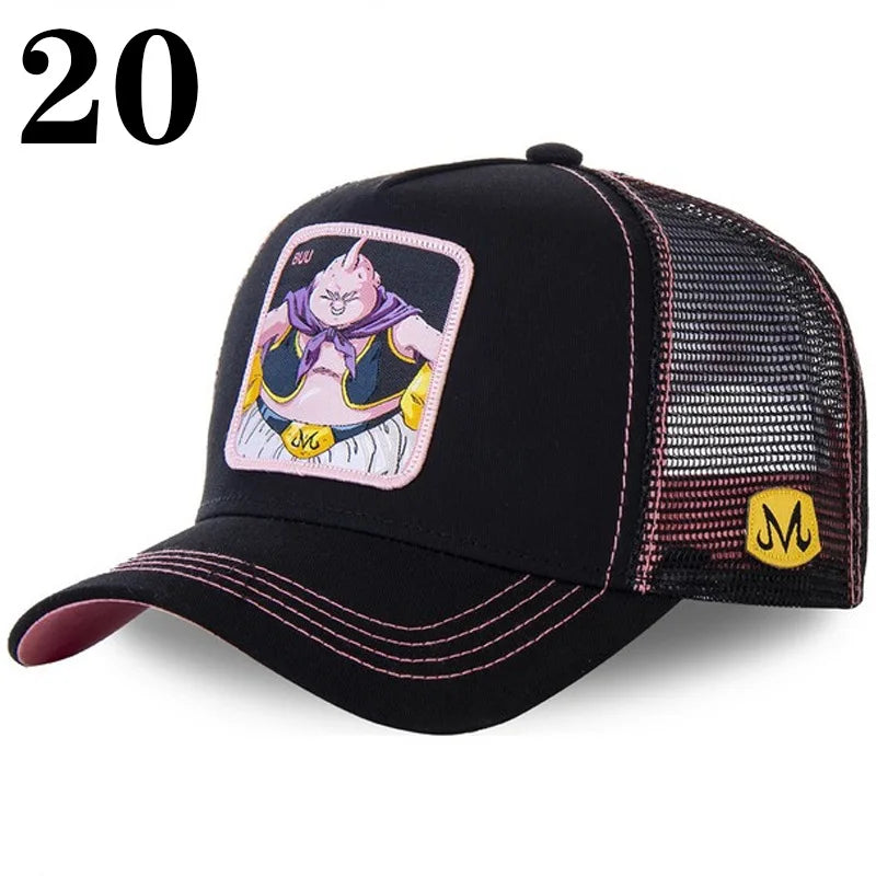 Dragon Ball DRAGONBALL sieťovaná čiapka, kreslená sieťovaná čiapka, pánska a dámska bejzbalová čiapka, módna čiapka s nášivkou, trucker čiapka